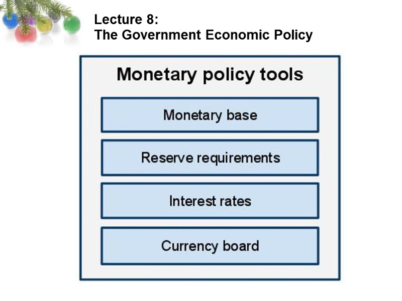 Lecture 8:  The Government Economic Policy